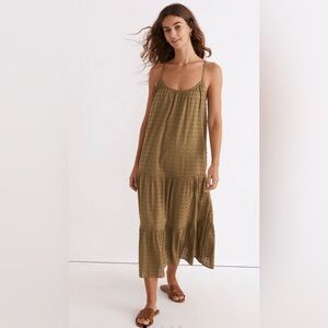 Madewell Women's Swiss Dot Cover-Up Tiered Maxi Dress